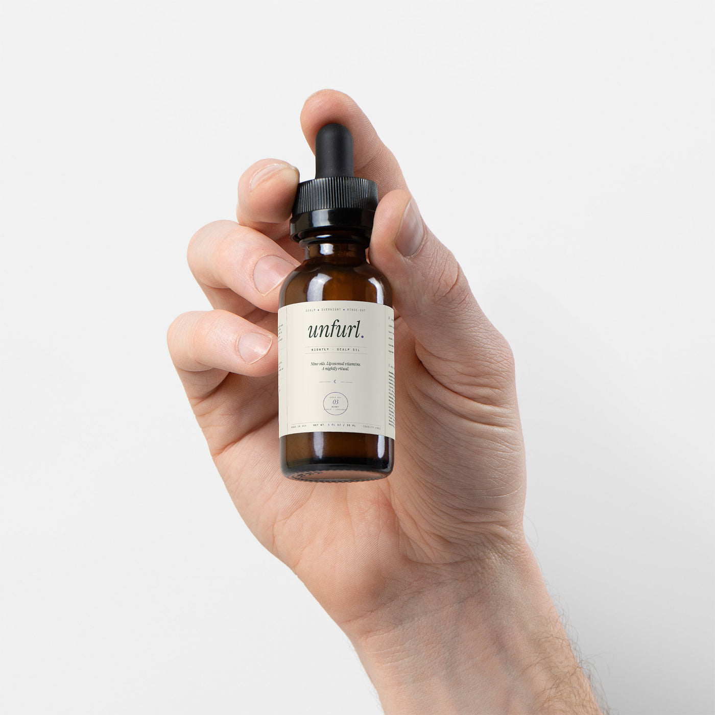 Nightly Hair Oil back label with ingredients