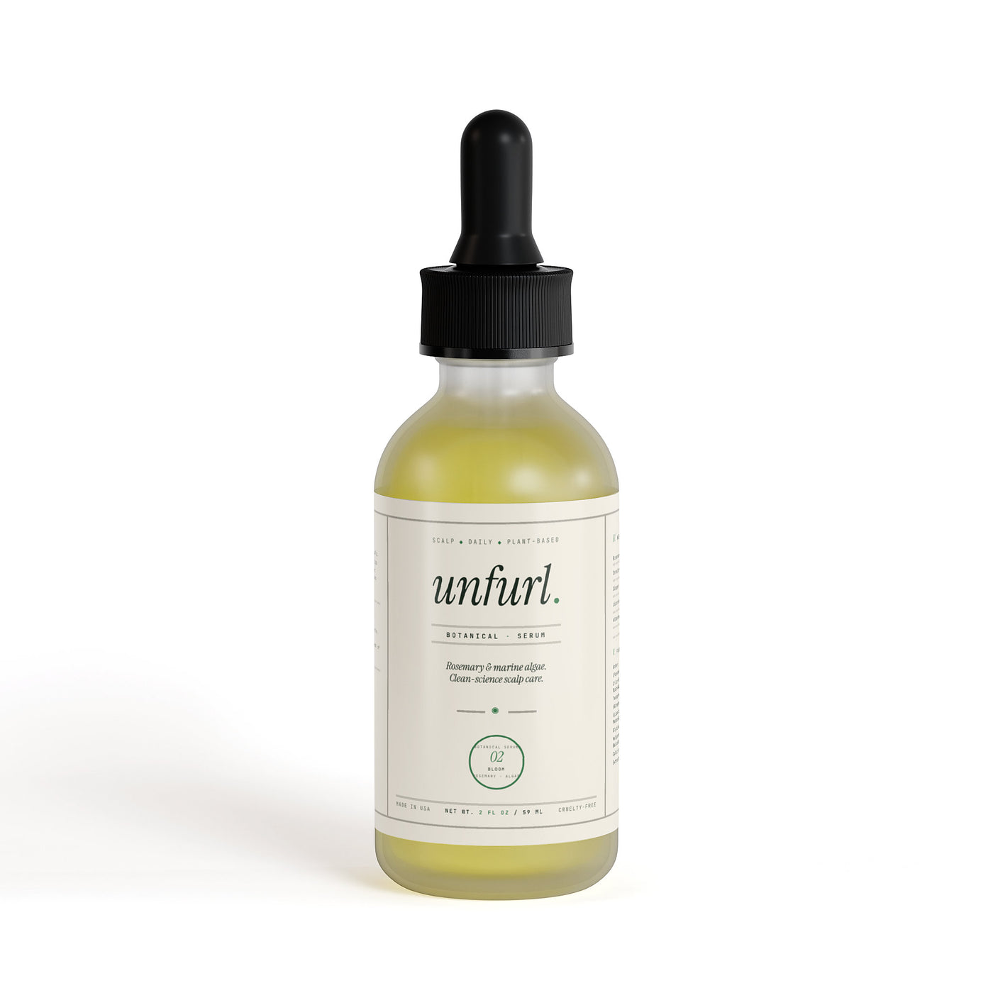 Unfurl Hair Botanical Hair Growth Serum bottle, front label