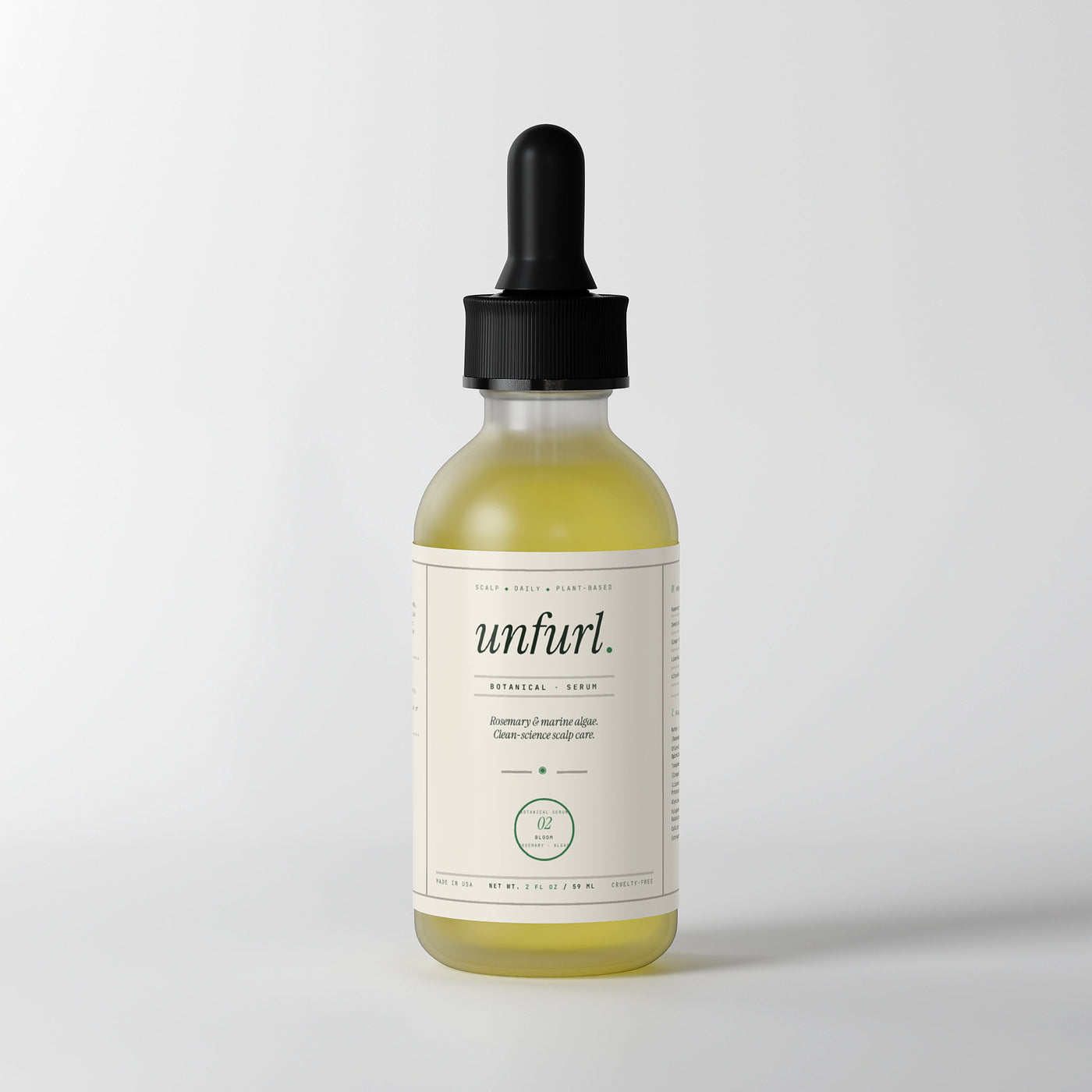 Botanical Hair Growth Serum back label with ingredients